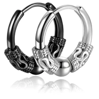 1pc1pair earrings for men women retro circle earrings personality dragon pattern punk earrings trend all match earrings jewelry