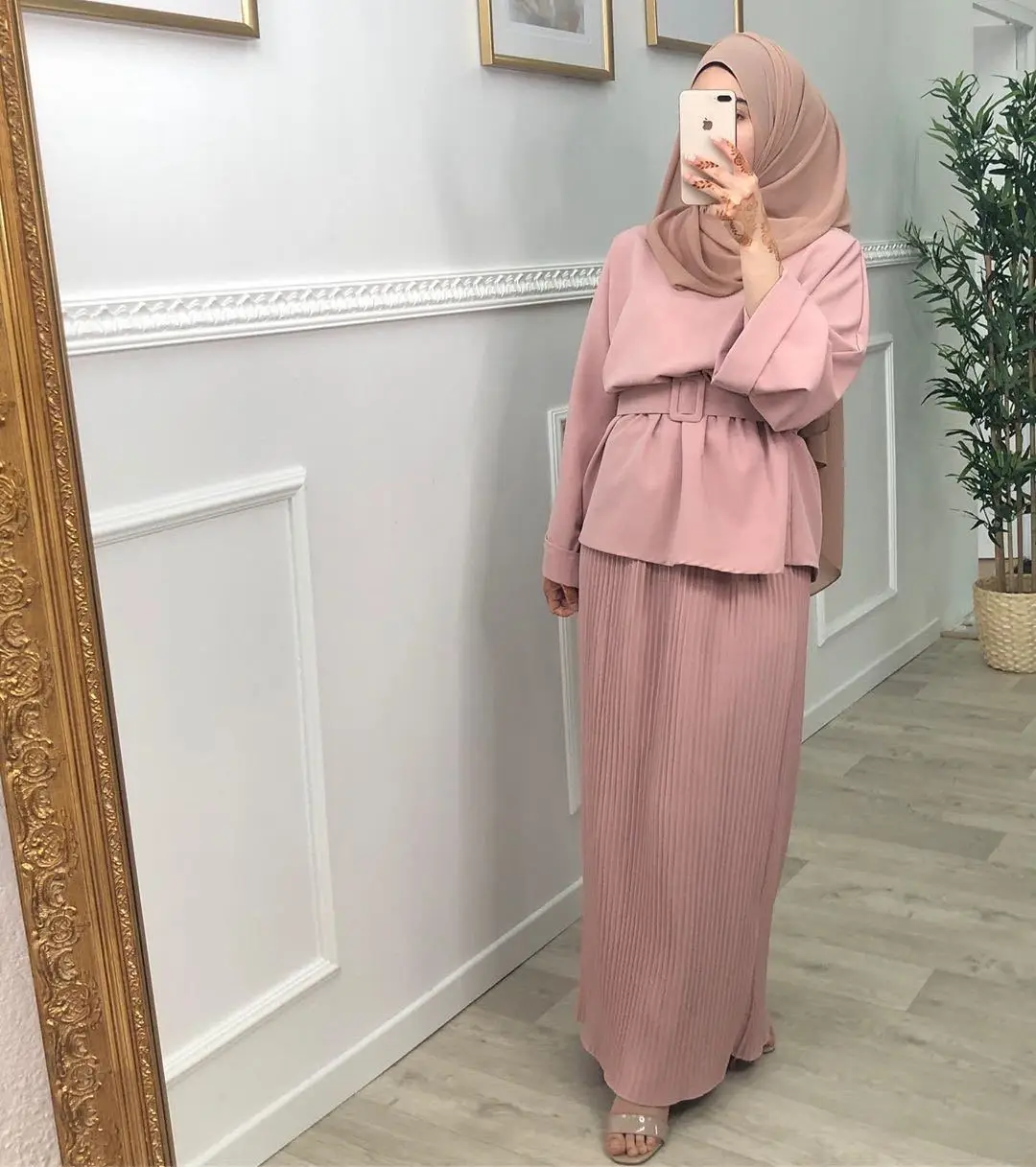 2022 Eid Mubarak Kaftan Dubai Abaya Turkey Muslim Fashion Dress Sets Islam Clothing Abayas For Women Musulman Ensembles De Mode