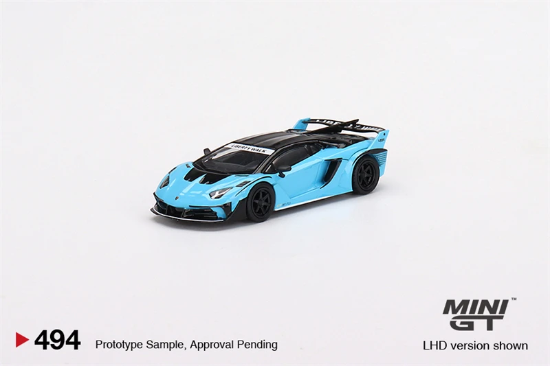 

MINI GT 1:64 LBWK Aventador GT EVO Baby Blue BB Diecast Model Car