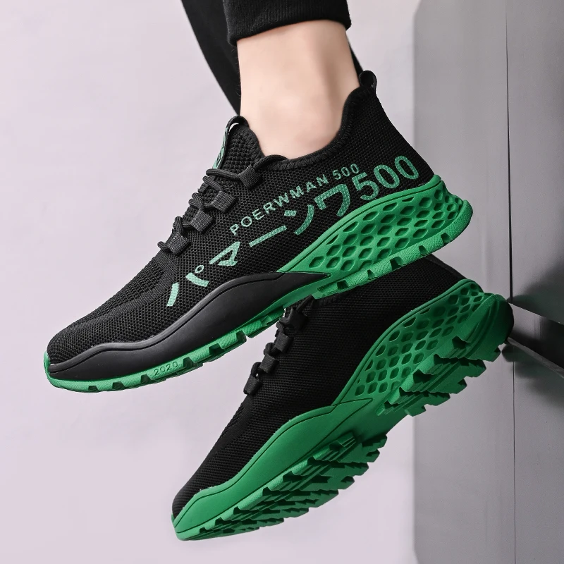 New Trend Sneakers Casual Men's Shoes Athletic Outdoor Sports Shoes Fashion Flying Woven Breathable Light Soft Gym Running Shoes