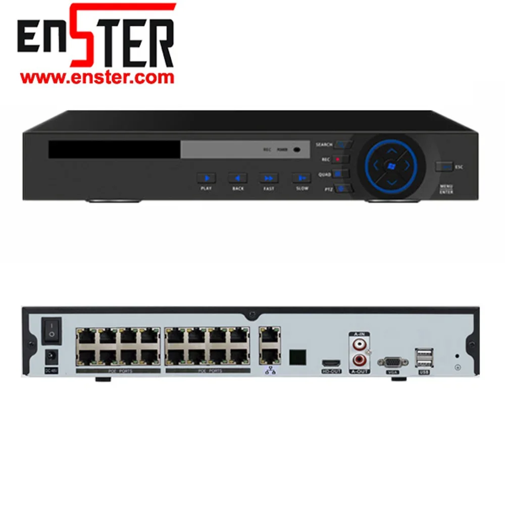 Комплект камеры видеонаблюдения Enster 16-канальный 8-мегапиксельный Ultra HD 16 POE NVR