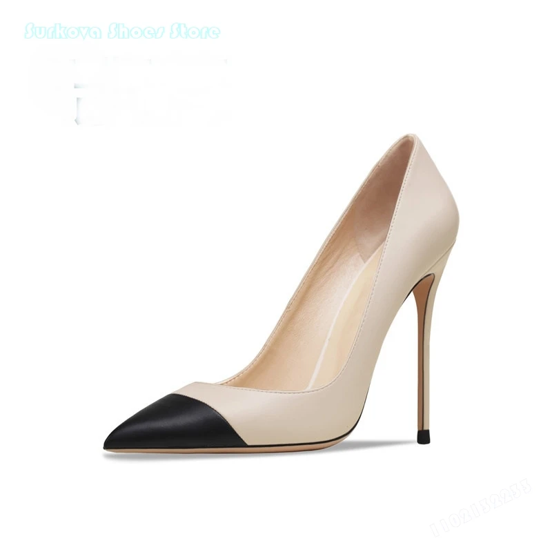 Женские офисные туфли-лодочки Surkova, лоскутные туфли с острым носком ...