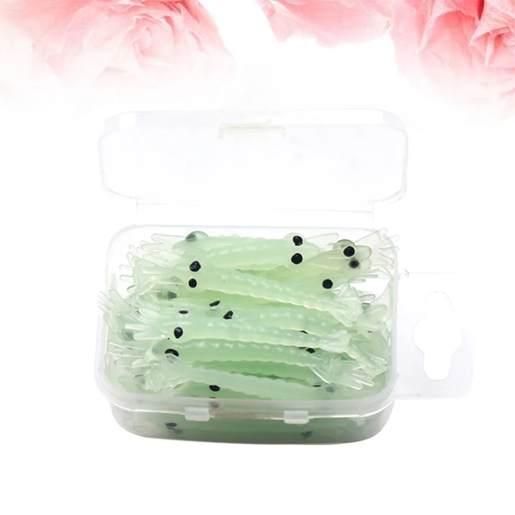 

50pcs 4cm Luminous Shrimp Fishing Lures Green Shrimp Artificial Bait Supplies