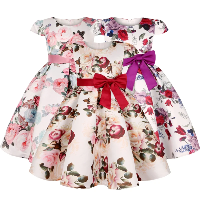 

Новинка 2022, летнее платье для девочек с большим цветочным рисунком, платья принцессы с розами для вечеринки, костюм для девочек, детская оде...