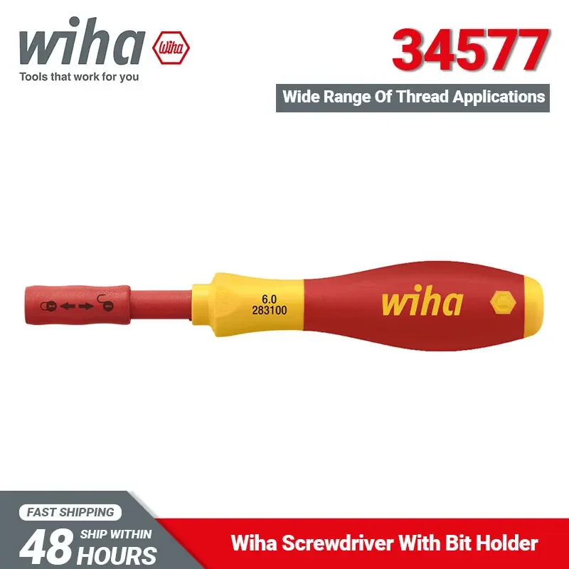 

Wiha NO.34577 Отвертка SoftFinish с держателем бит для гибких компактных мобильных отверток SlimBits