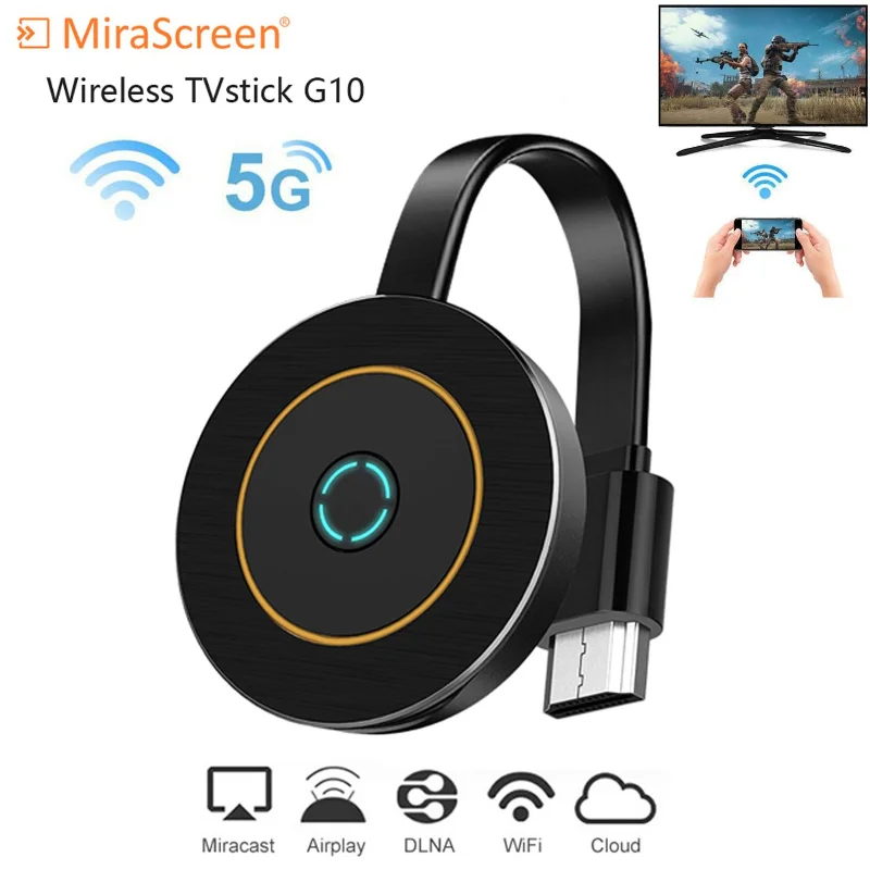 

MiraScreen G10 2.4G 5.8G WiFi 4K TV Stick Anycast Miracast Android TV Dongle Receiver MirrorScreen DLNA Airplay 5G TV Stick