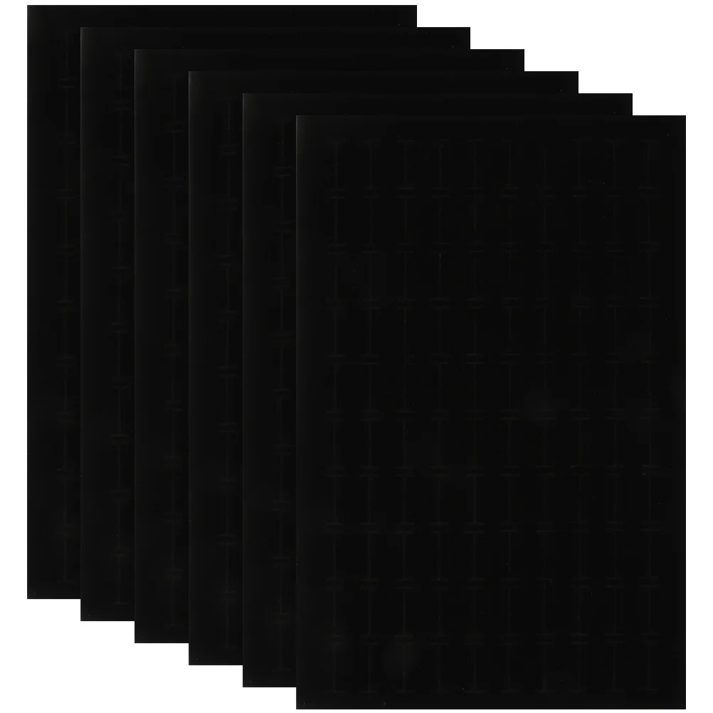 6 Pcs Foams Trays Holder Travel Earring Case Ring Showcase Tray Insert Earring Sponge Display Pad Black Organizer Bins