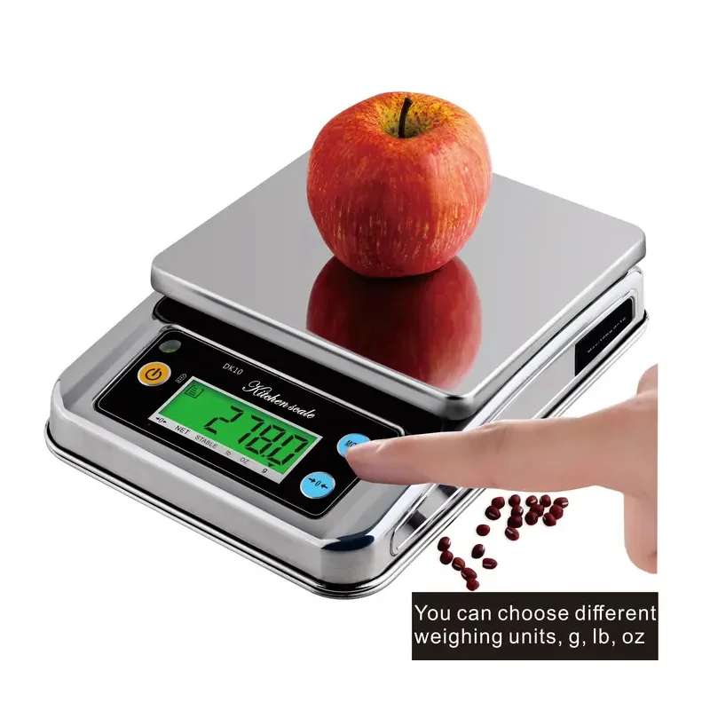 DK10 Цифровые полные кухонные весы из нержавеющей стали 10 кг 1 г пищевые цифровые