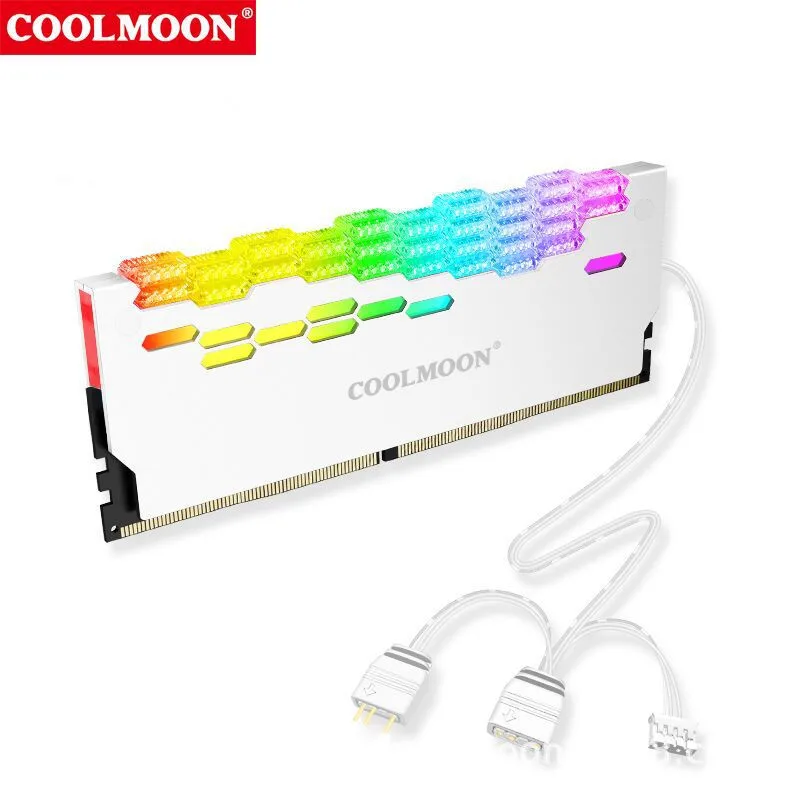 

ARGB Luminous Crushed Diamond Heatsink Radiator Cooling Heat Sink Spreader DIY Desktop COOL MOON Memory Metal Case