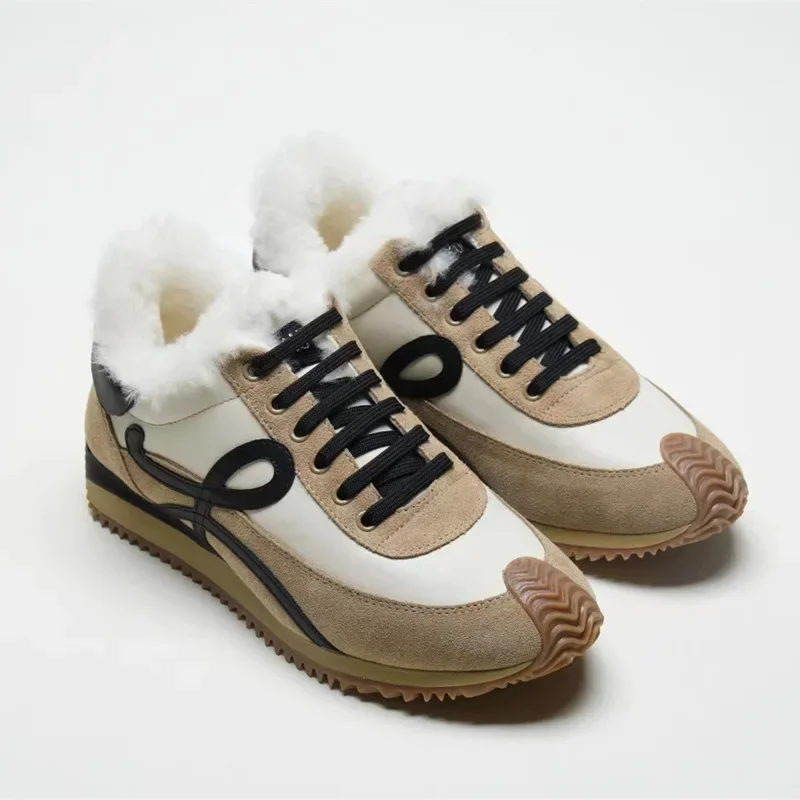 Новые зимние немецкие тренировочные туфли с мехом арганы вафельные женские