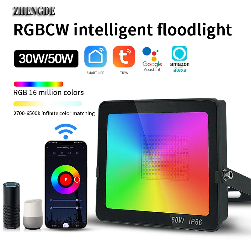 

Tuya Smart WIFI+ Bluetooth RGBCW New APP Projection Light Colorful Courtyard Atmosphere LED Floodlight