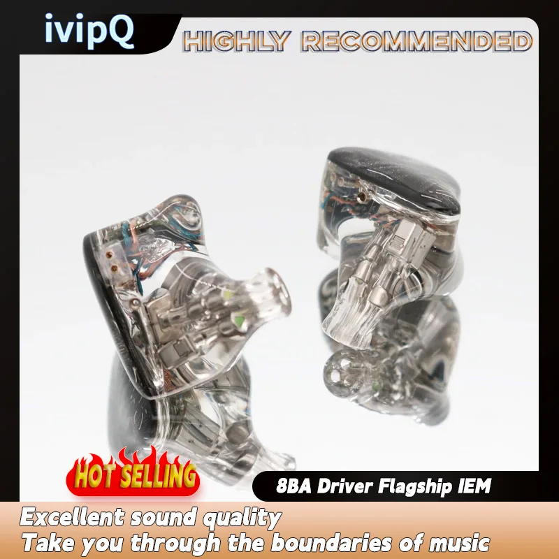 Фото Флагманские Hi-Fi наушники ivipQ Conch V11 8BA Driver Flagship IEM с модернизированным модульным кабелем, проводные наушники для музыкального монитора для аудиофилов, музыкантов №5