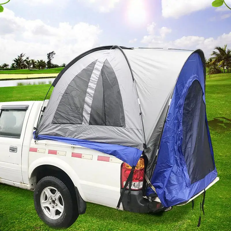 

Pickup Truck Tent Car Family Camping Tent Waterproof PU2000 Double Layer Truck Bed Tents Universal Car Camping Trailer dropship