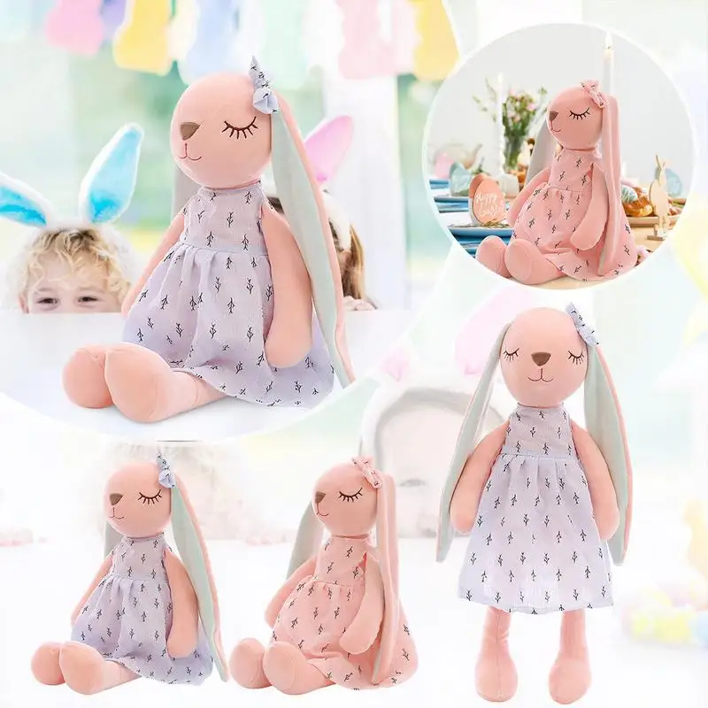 

35cm Rabbit Doll Pillow Soft Plush Toys Long Ears Bunny Appease Toy For Kids Stuffed Animal Sleeping Mate Toys Wedding Ornament