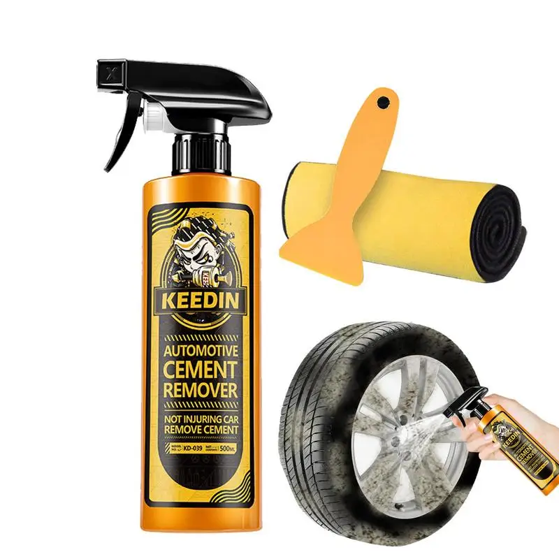 500ml Cement Remover For Car Automobile Cement Stain Cleaner Tire Metal Surface Clean Concrete Cement Dissolver Deep Cleaning