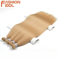 fashion idol yaki straight hair extensions ombre blonde hair bundles super long hair for women synthetic 24 inch straight hair