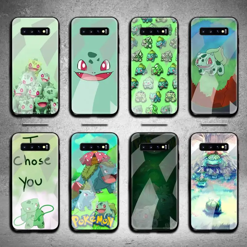 

Pokémon Bulbasaur Phone Case Tempered Glass For Samsung S20 Plus S7 S8 S9 S10 Note 8 9 10 Plus