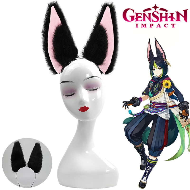 

Genshin Impact Tighnari Cosplay Ears Anime Game Genshin Tighnari Ears Headwear Hair Accessories Halloween Cosplay for Women