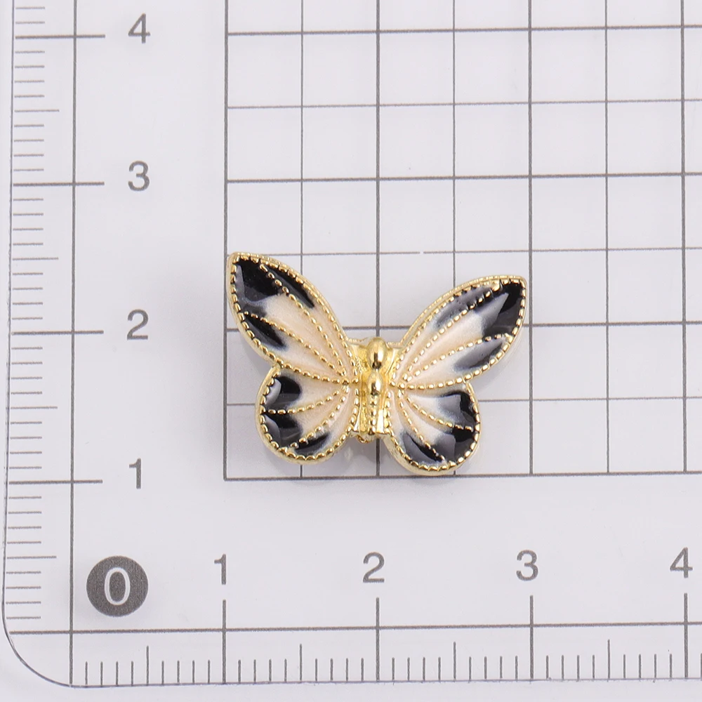 10 шт. разноцветные эмалевые бусины-бабочки в форме насекомых подвеска для