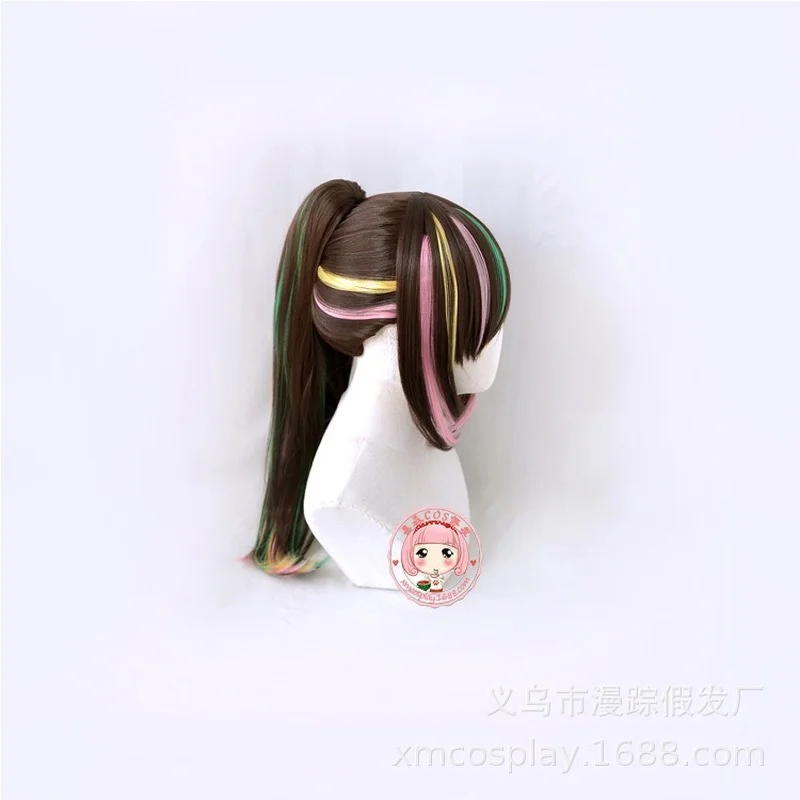 Парик из аниме виртуальный Youtuber Kizuna AI хвост косплей Hello World коричневый цвет