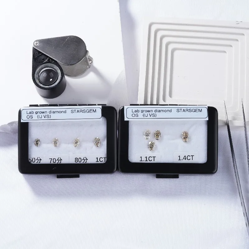 

Овальная форма, цвет шампанского IJ, чистый камень россыпью HPHT Lab Выращенный бриллиант для настройки колец