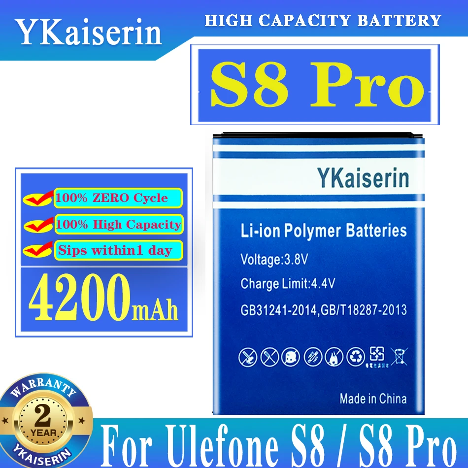 

YKaiserin 4200mAh For Ulefone S8 Battery Replacement S8pro Li-ion Cell Phone Batteries for Ulefone S8/S8 Pro MTK6737 MTK6580