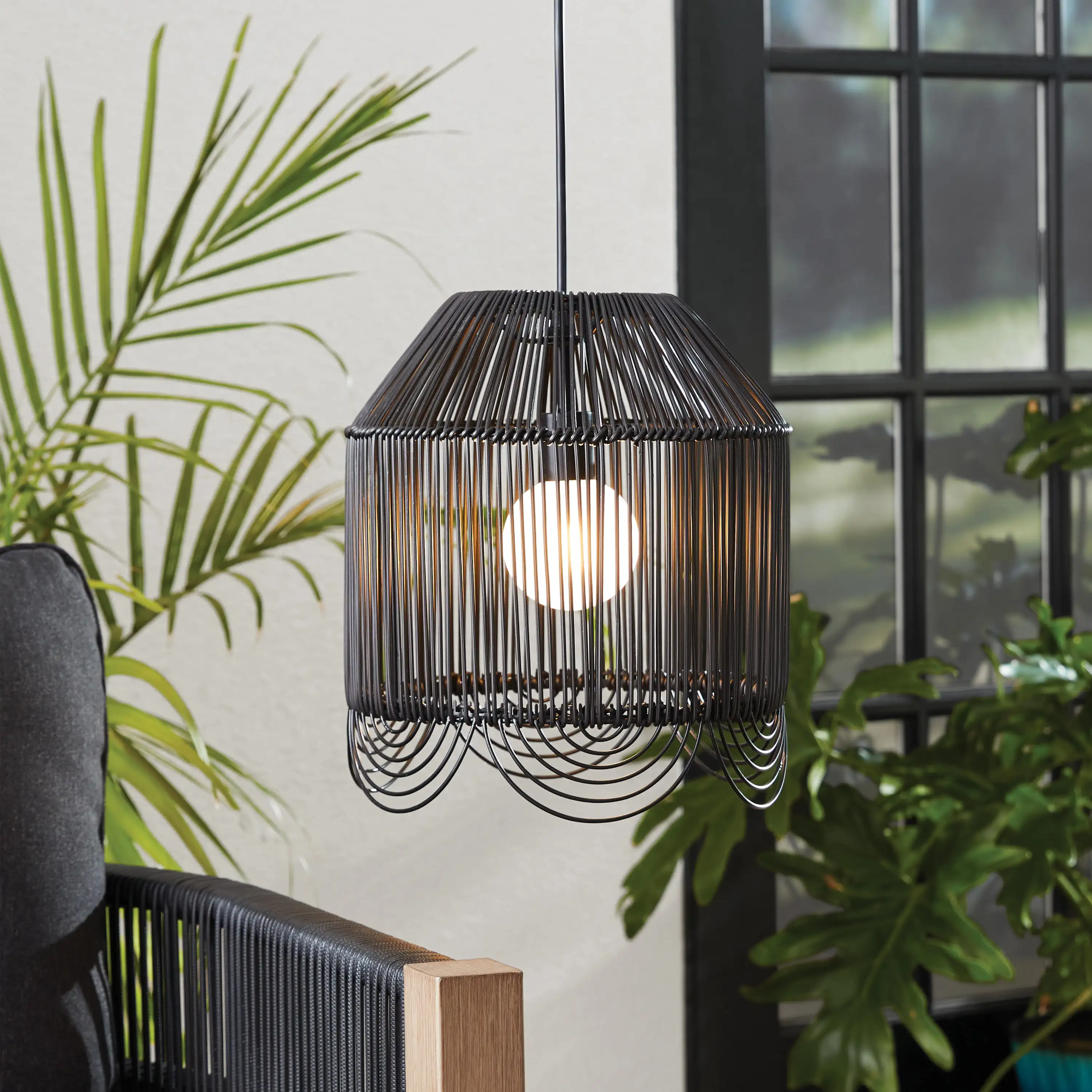 

HMTX 9.4'' D Black PE Battery Operated Woven Pendant Light