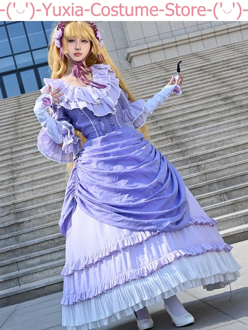 Готическое платье Виктория фиолетовый костюм для косплея косплей искусственная