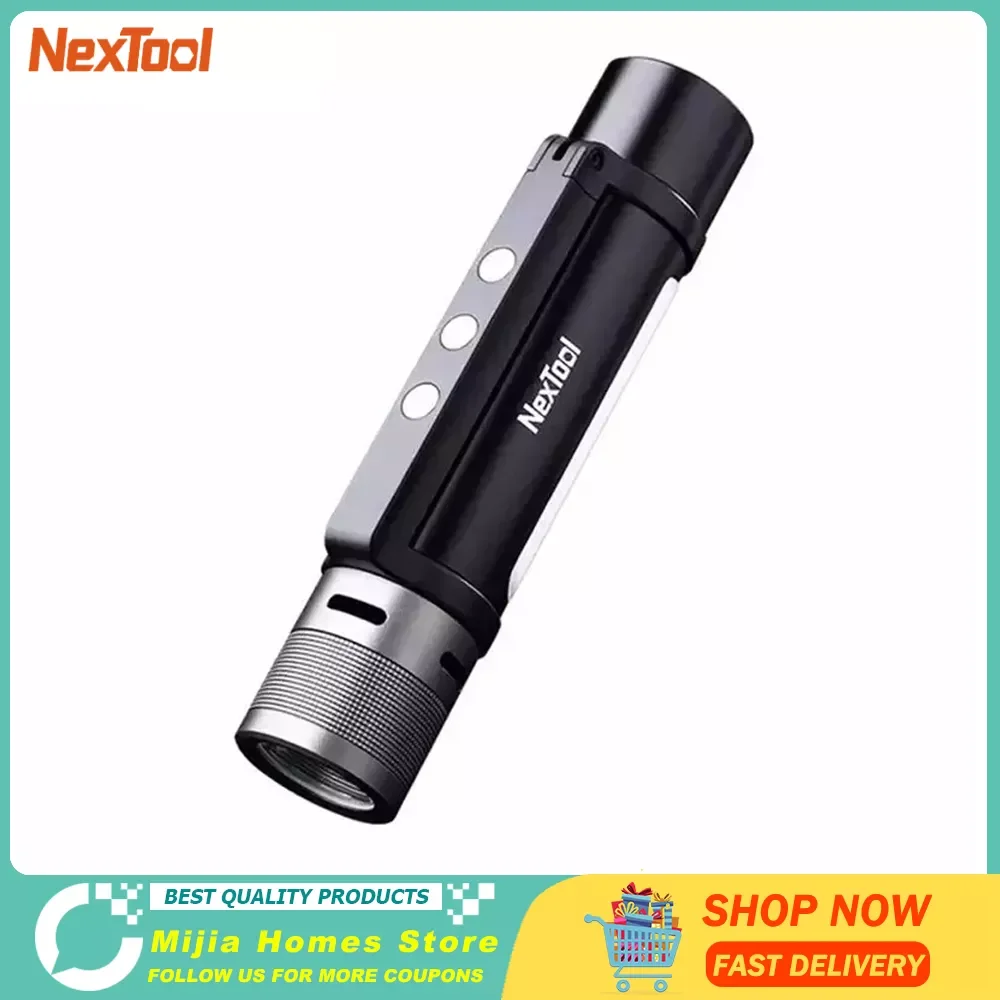 

NEXTOOL 6-in-1 1000lm Dual-light Zoomable Alarm Flashlight USB-C Rechargeable Mobile Power Bank Camping Work Light