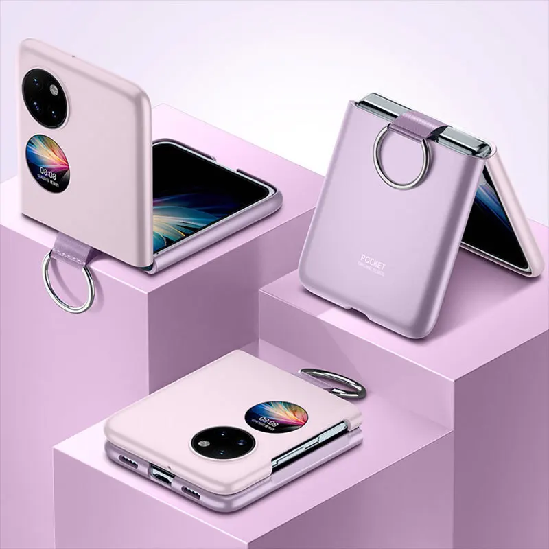 Модный Ультратонкий чехол с кольцом-держателем для Huawei P50 карманный жесткий