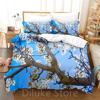 new beauty tree and flower bedding set single twin full queen king size tree bed set aldult kid bedroom duvetcover sets 3d 008