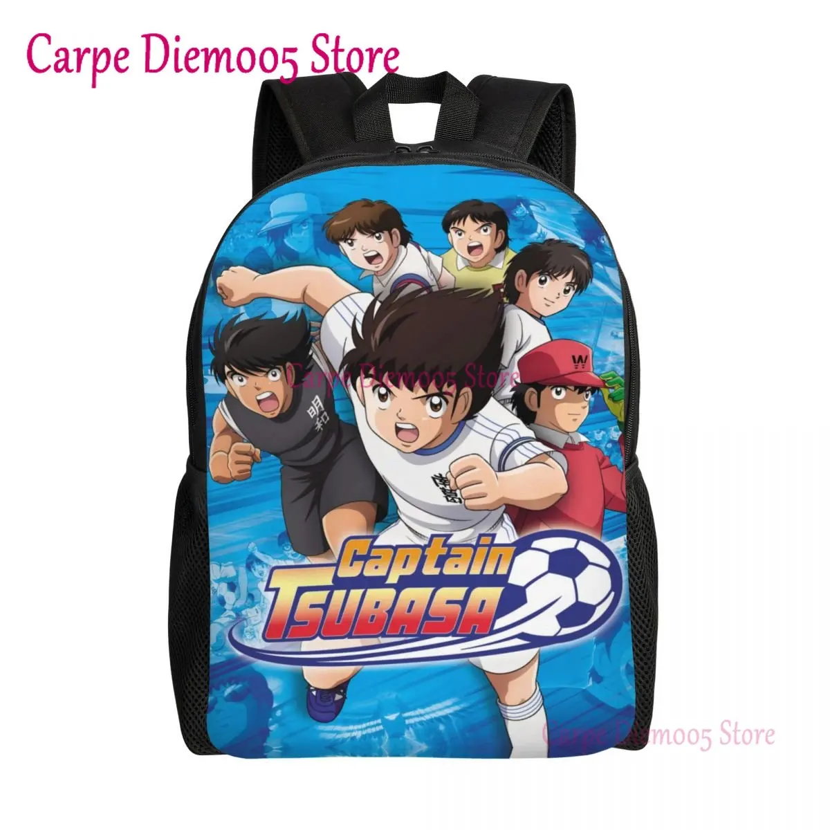 Japan Football Manga Captain Tsubasa Travel Backpack Women Men School Computer Bookbag College Student Daypack Bags