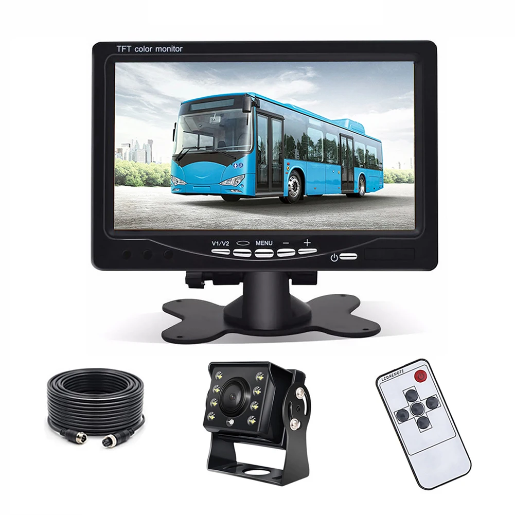 

Tractor Lorry IR Rear View Reversing Camera And 7\" LCD Backup Monitor Kit Waterproof With Remote Control