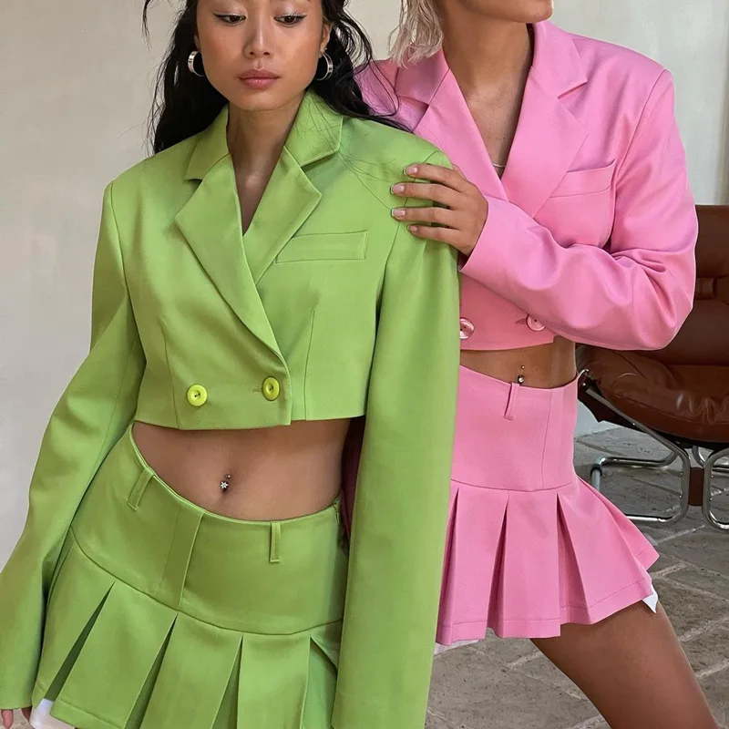 New Women Cropped Coat Casual Fashion Chic Jacket Women's Blazer Suits