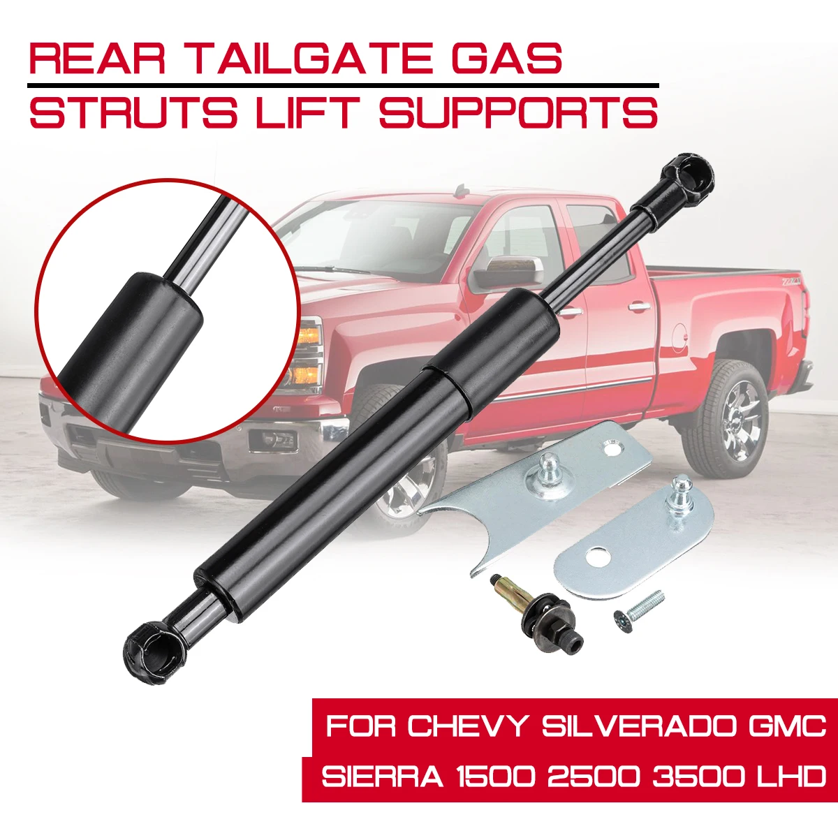 

Rear Trunk Support Hydraulic Rod Strut Spring Bars Shock Bracket For Chevy Silverado GMC Sierra 1500 2500 3500 LHD