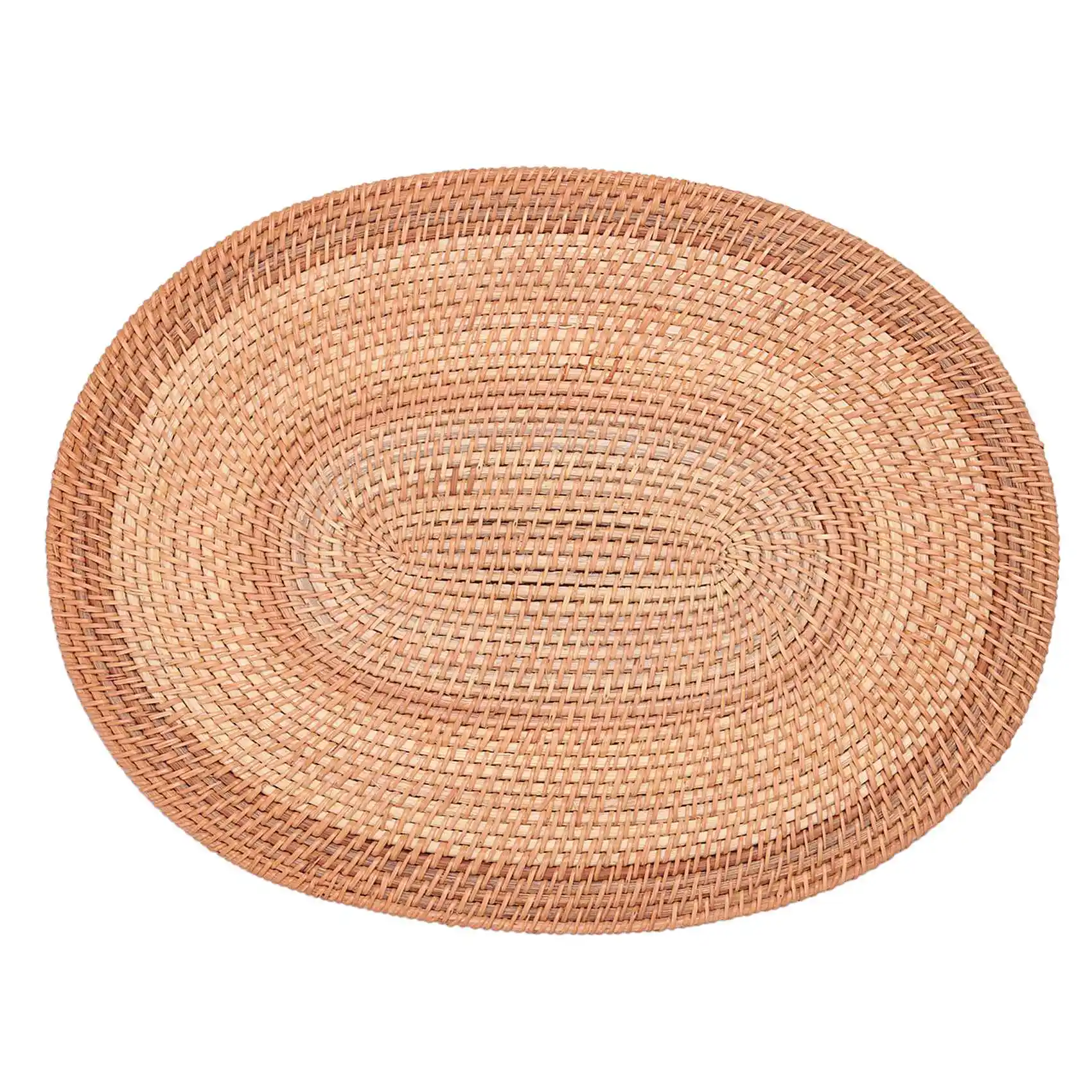 

Oval Rattan Placemat Natural Rattan Hand-Woven Tea Ceremony Accessories Suitable for Dining Room Kitchen Living Room