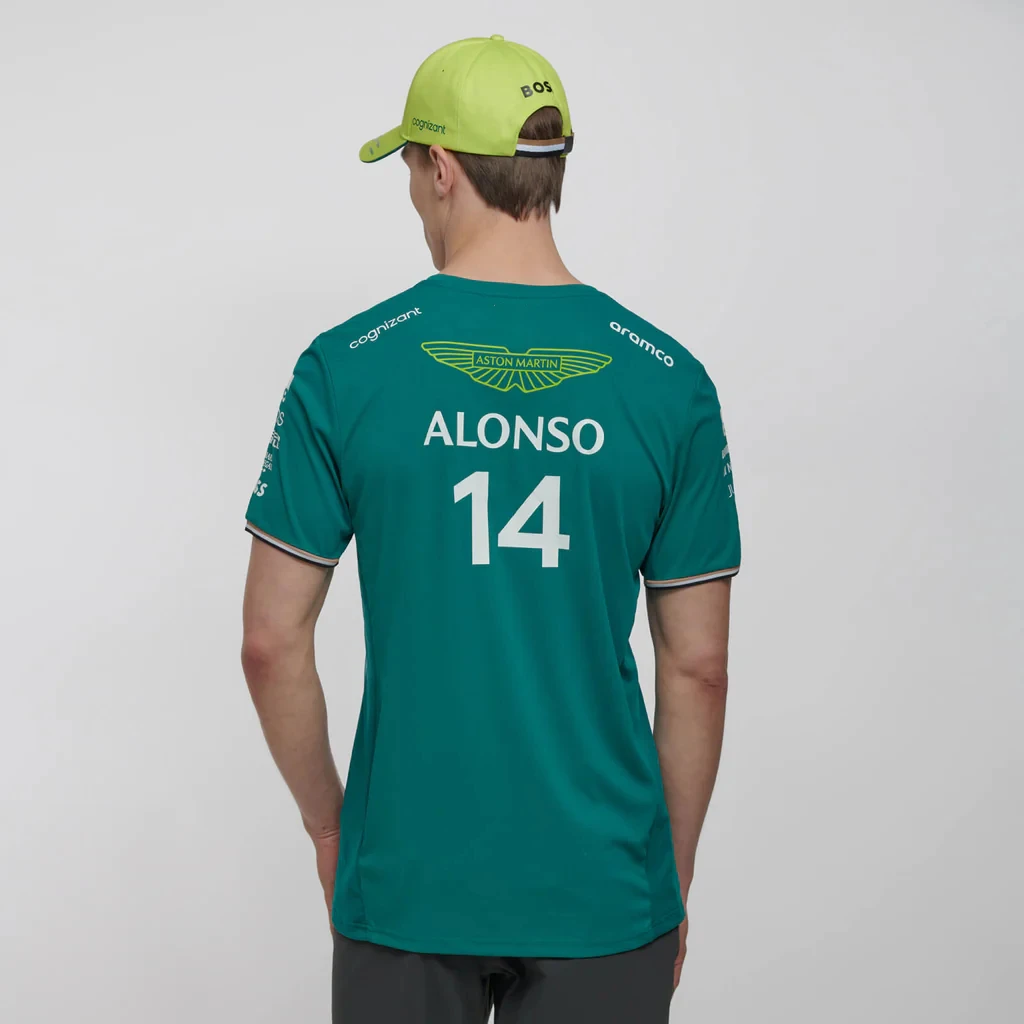 

Новинка 2023, Футболки команды Aston Martin F1, футболки испанского гоночного водителя Фернандо Алонсо, 14 дюймов и прогулка, 18 дюймов, футболки большого размера