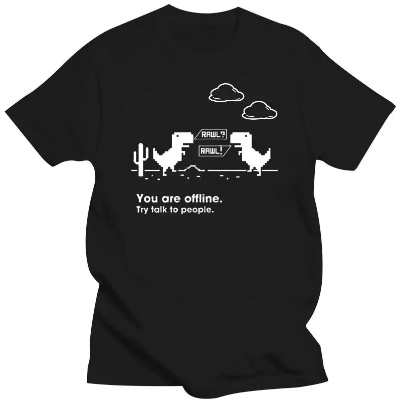 

Camiseta de ropa para hombre, camisa divertida de ordenador sin conexión, 100% algodón, Hipster, programador, oficina, Cre