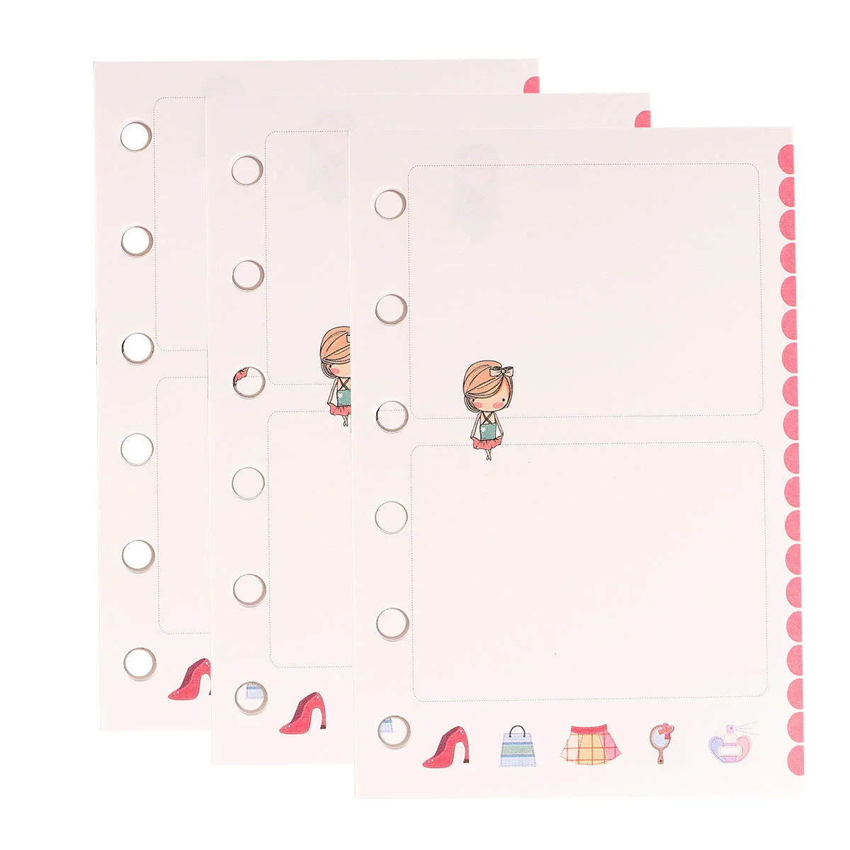 

3 PCS A7 Loose-Leaf Paper Notebook Hole Taking Refill Notes Replacement Core Papers Binder School