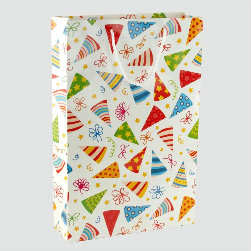 

Картонная сумка на шнурке с узором 26*40 (1 шт.)