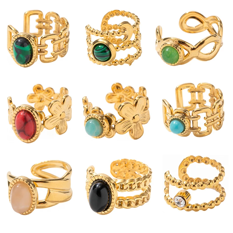 

Vintage Classic Clip Earrings for Women Girls Personality Natural Stone Inlay Ear Bone Clamp Luxury Golden Engagement Jewelry