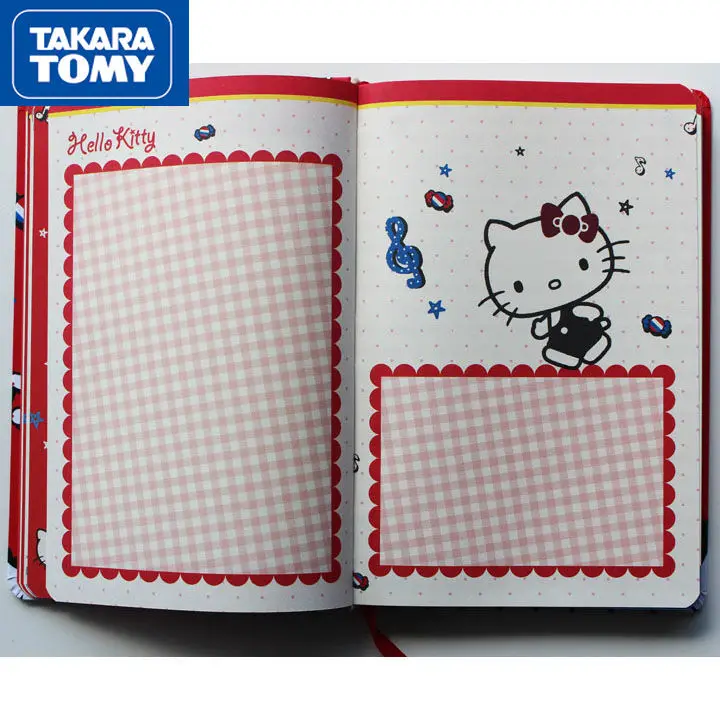 

TAKARA TOMY Cute cartoon Hello Kitty hard-faced student notebook 128 inner page notepad children's school supplies