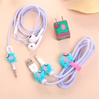 5pcs set Mobile Phone Earphone Data Line Protector Set Cable Protective Cover for Iphone 7 8 x Sticker Earphone Cable Winder