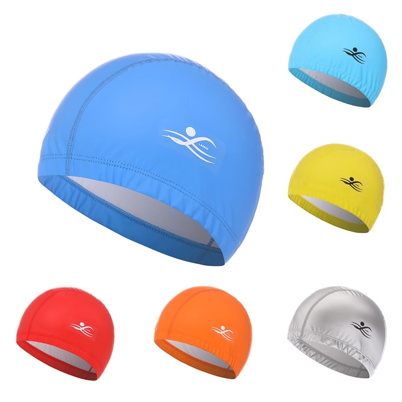 

Swimming Cap PU High Elastic Solid Color Large Adult Swim Cap For Child Multi-color Comfortable Swimming Accessories 수영모