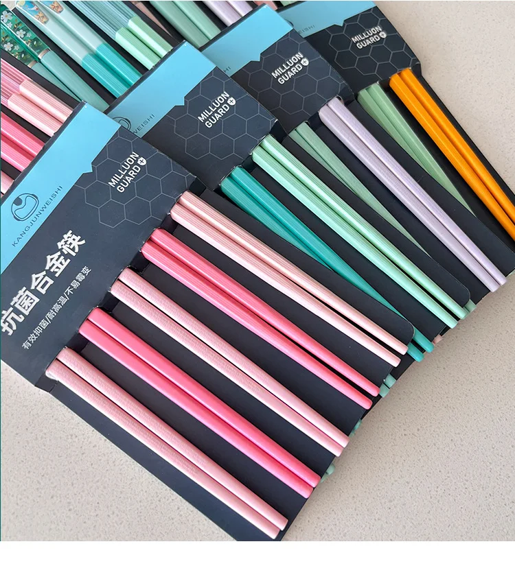 

Rose Baguette Pairs Stick Reusable Design Colorful 24cm Bread Washable Beautiful Chopsticks Long French 5 Sushi Dishwasher