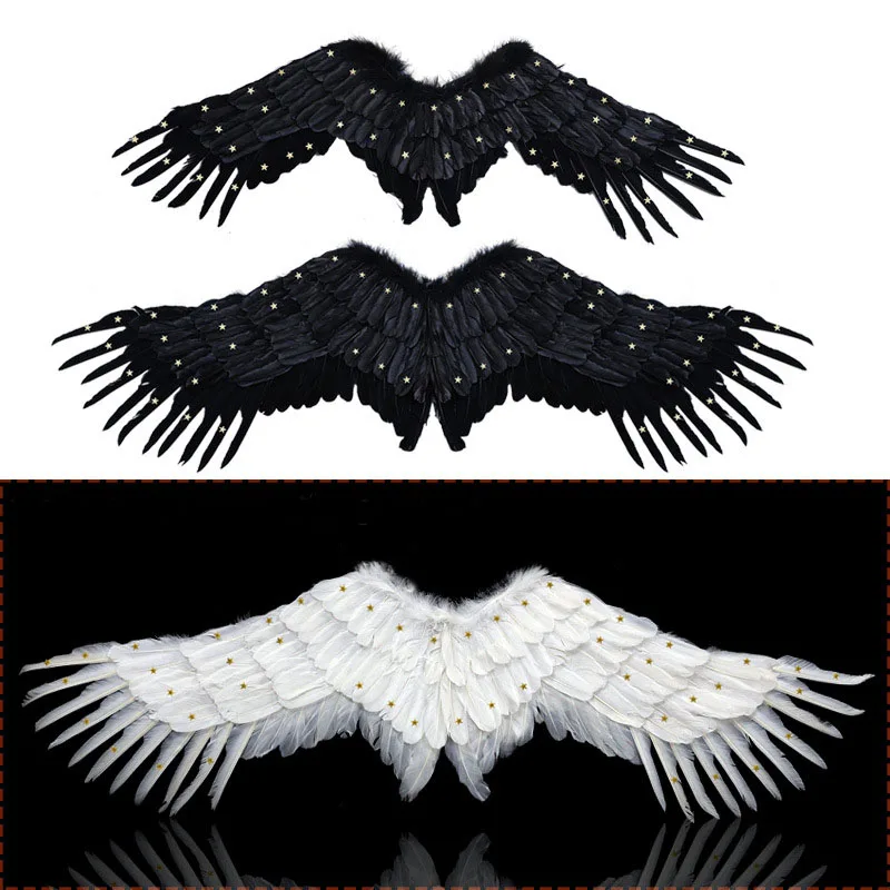 

White Black Adult Children Angel Feather Wing Costume Cosplay Fairy Fancy Dress Halloween Party Event Wedding Home Decoration