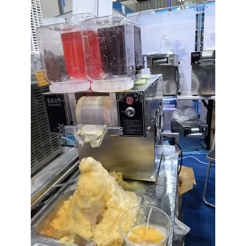 Фото Коммерческая машина для приготовления снежного бинсу BINGSU: производство ледяных хлопьев, двухрежимная работа (полностью автоматическая и полуавтоматическая) №5