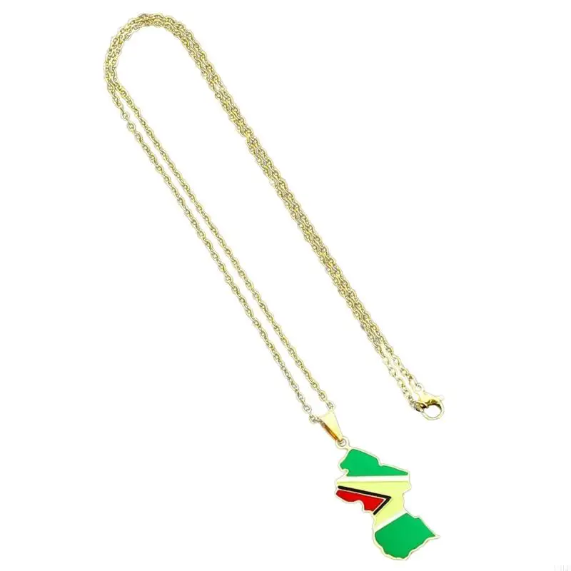 U4LF Гайана карта кулон ожерелье ювелирные изделия из нержавеющей стали удобно