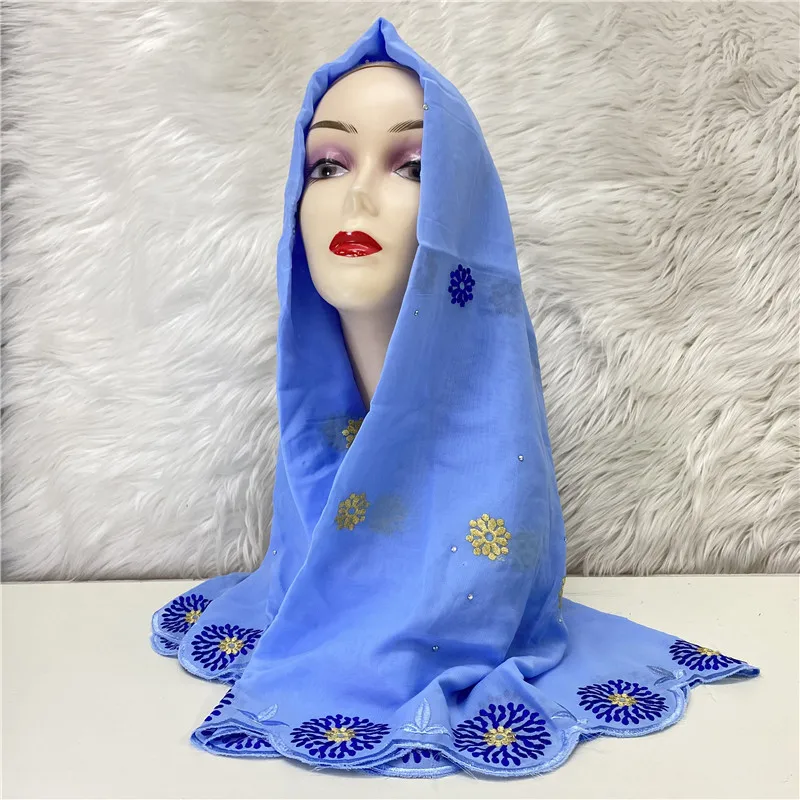 

High Quality New African Muslin Islamic Scarf Dubai Ramadan Net Hijab Pashmina Extremely Soft Turban Women Wraps 7L06302