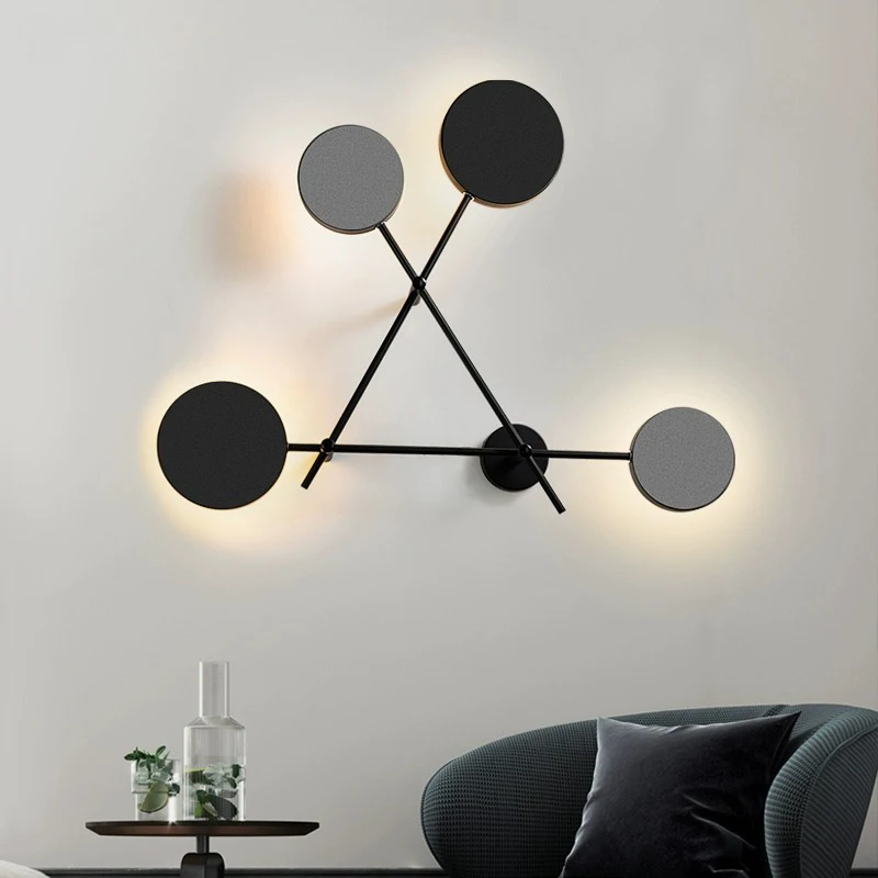 

2023Modern LED Wall Lamp Nordic Minimalist Black Gray/Gold Acrylic Wall Light Suitable Decorating Bedrooms Living Rooms Fixtures